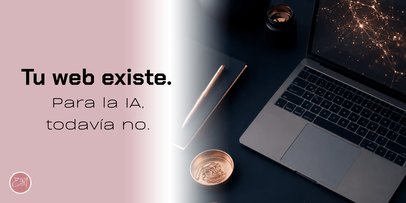 Por qué tu web es invisible para la IA 4 consultora SEO Valencia analizando datos estructurados en portatil